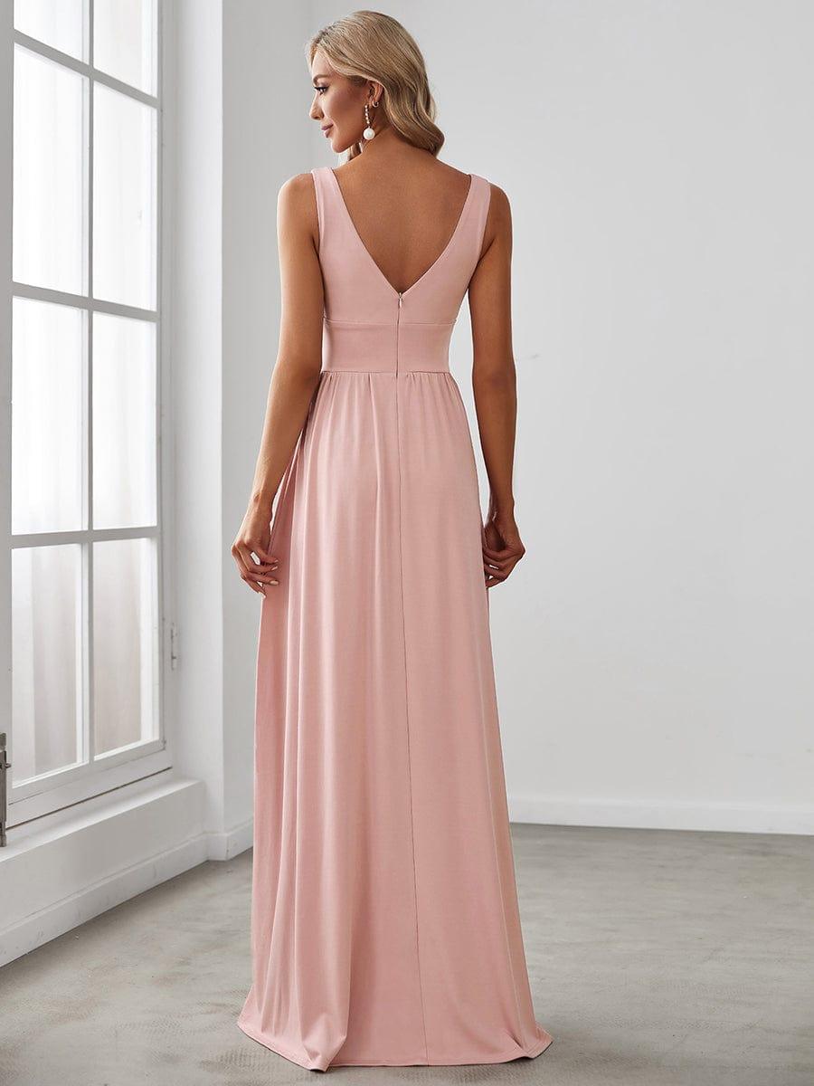 ever SORAYA|V-Neck High Slit Empire Waist Evening Dress(Final Sale)