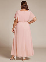 ever LILAS|Waist Applique A-Line Chiffon V-Neck Evening Dress(Final Sale)