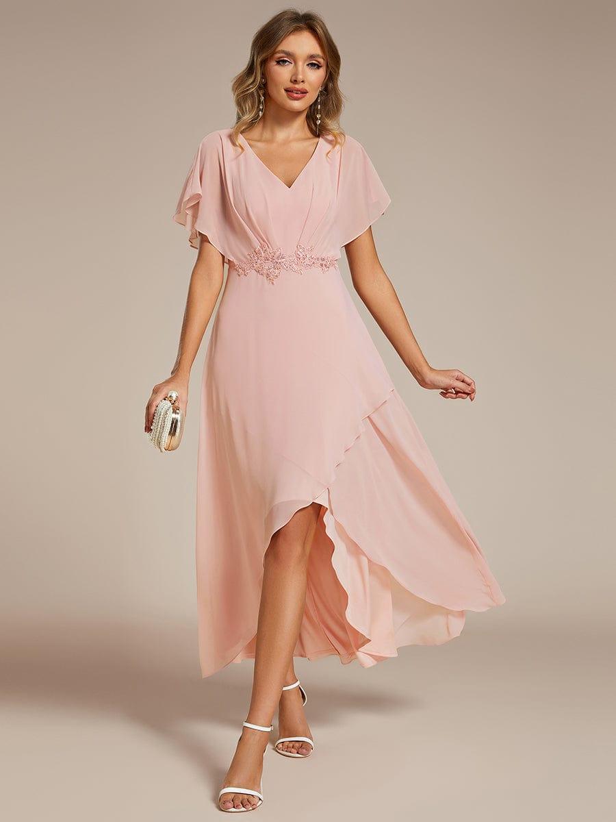 ever LILAS|Waist Applique A-Line Chiffon V-Neck Evening Dress(Final Sale)