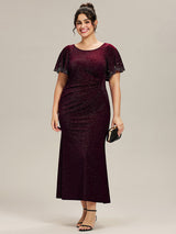 Plus Size Beaded Knit Evening Dress
