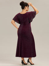 Plus Size Beaded Knit Evening Dress