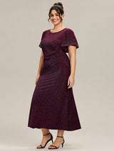 Plus Size Beaded Knit Evening Dress