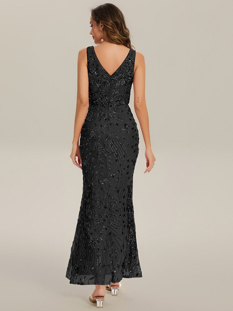 Ruched Sequin Bodycon Evening Dress
