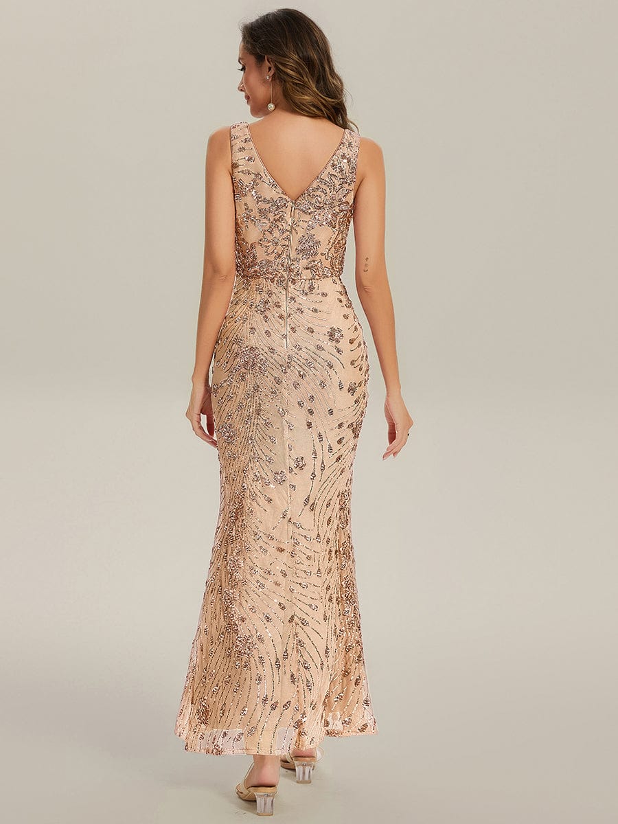 Ruched Sequin Bodycon Evening Dress