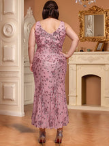 Ruched Sequin Bodycon Evening Dress