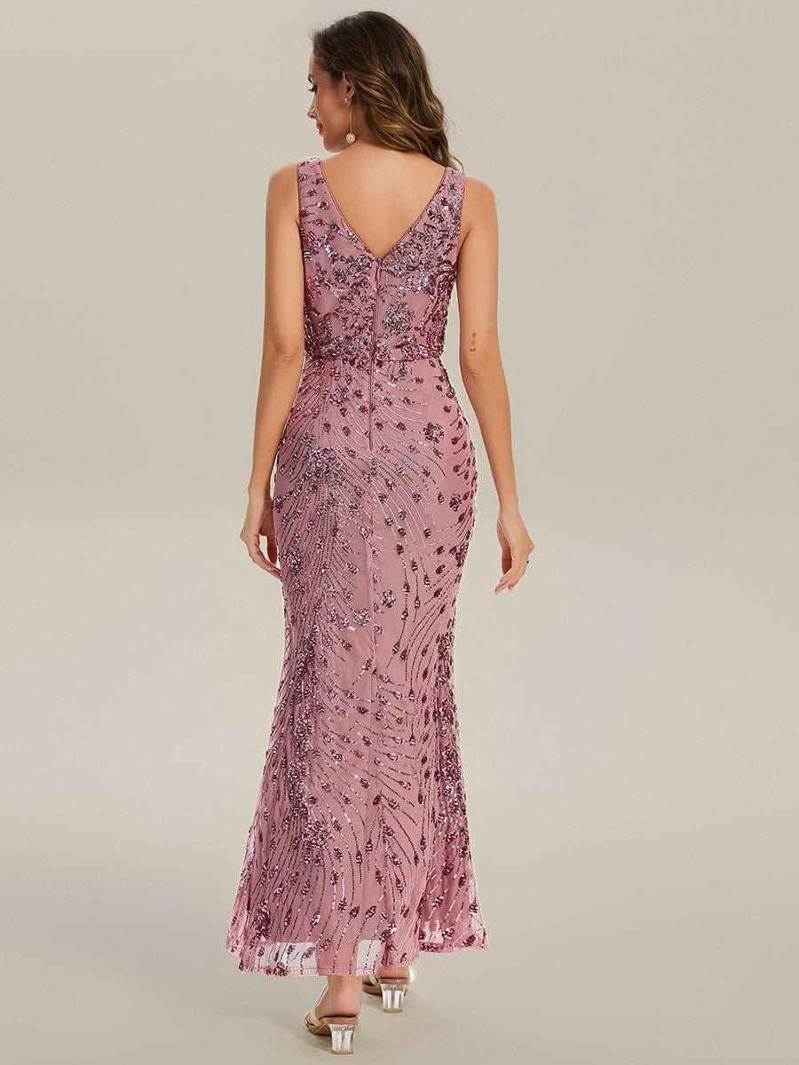 Ruched Sequin Bodycon Evening Dress