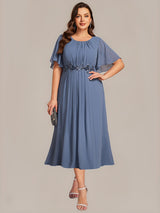 ever PORTIA|Applique Chiffon Ruffle Sleeve Evening Dress