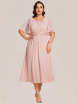ever PORTIA|Applique Chiffon Ruffle Sleeve Evening Dress
