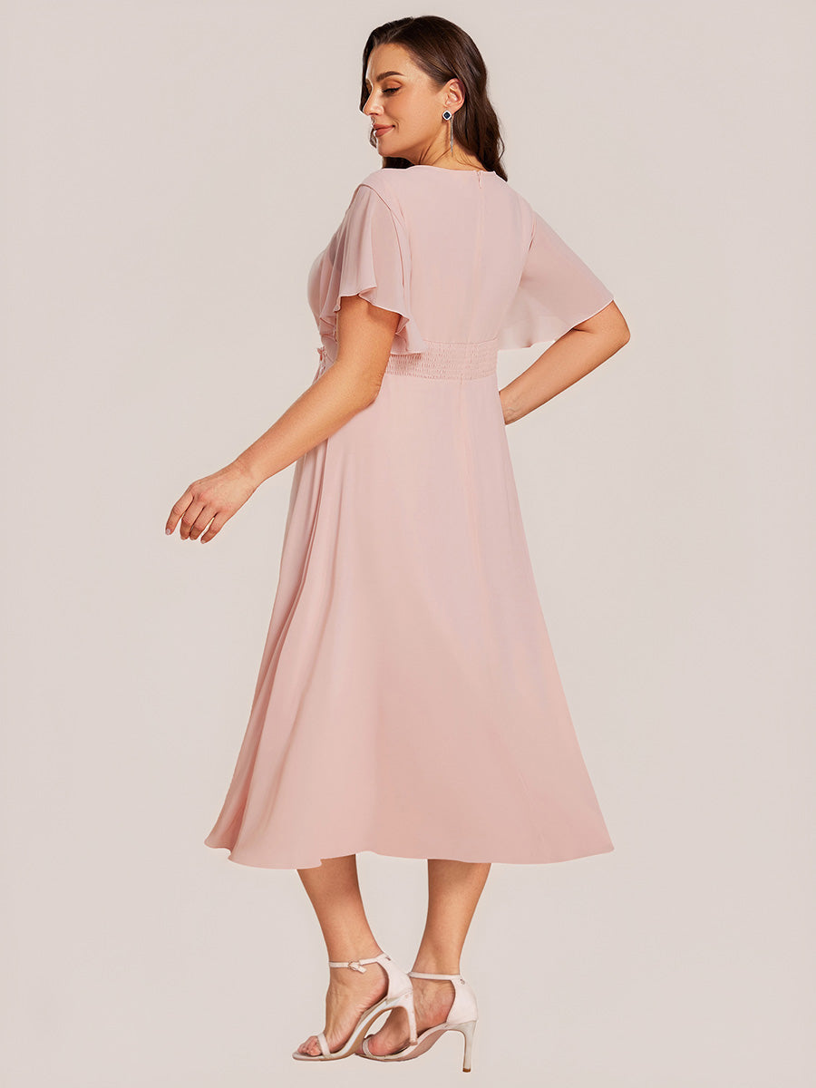 ever PORTIA|Applique Chiffon Ruffle Sleeve Evening Dress
