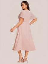 ever PORTIA|Applique Chiffon Ruffle Sleeve Evening Dress