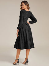 Long Lantern Sleeve Midi Guest Dress