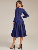 Long Lantern Sleeve Midi Guest Dress