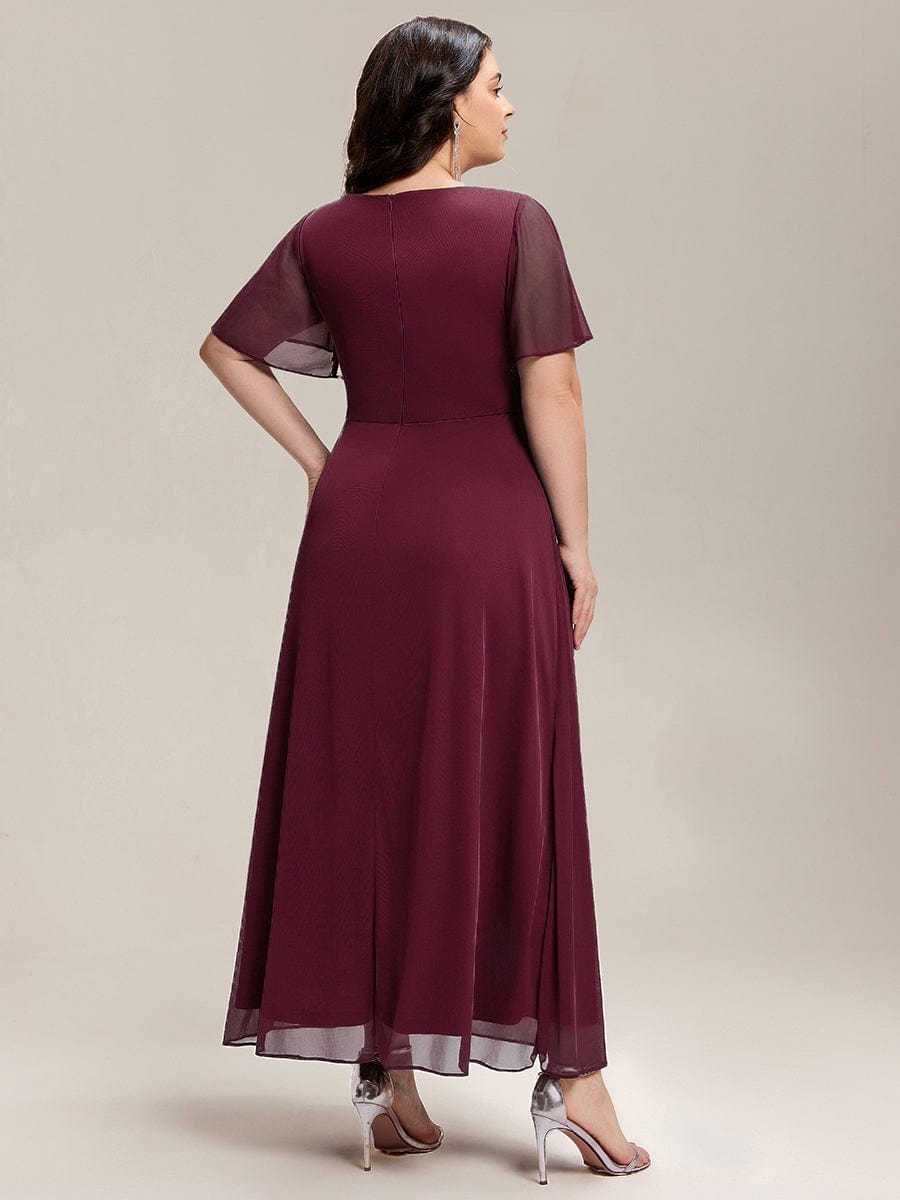 ever MARIEL|Rhinestone Embellished Chiffon Ruffle Sleeve Wedding Guest Dresses