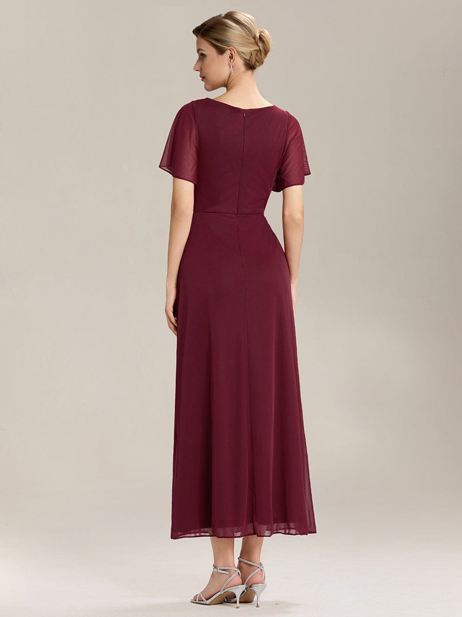 ever MARIEL|Rhinestone Embellished Chiffon Ruffle Sleeve Wedding Guest Dresses