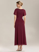 ever MARIEL|Rhinestone Embellished Chiffon Ruffle Sleeve Wedding Guest Dresses