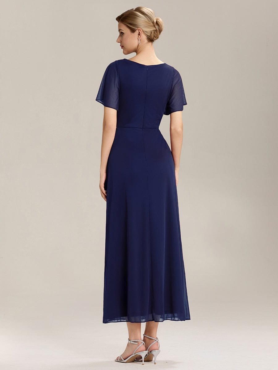 ever MARIEL|Rhinestone Embellished Chiffon Ruffle Sleeve Wedding Guest Dresses