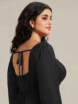 Chiffon Lantern Sleeve Bridesmaid Dress