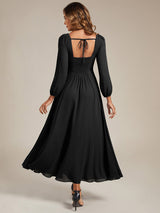 Chiffon Lantern Sleeve Bridesmaid Dress