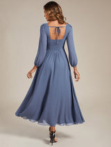 Chiffon Lantern Sleeve Bridesmaid Dress