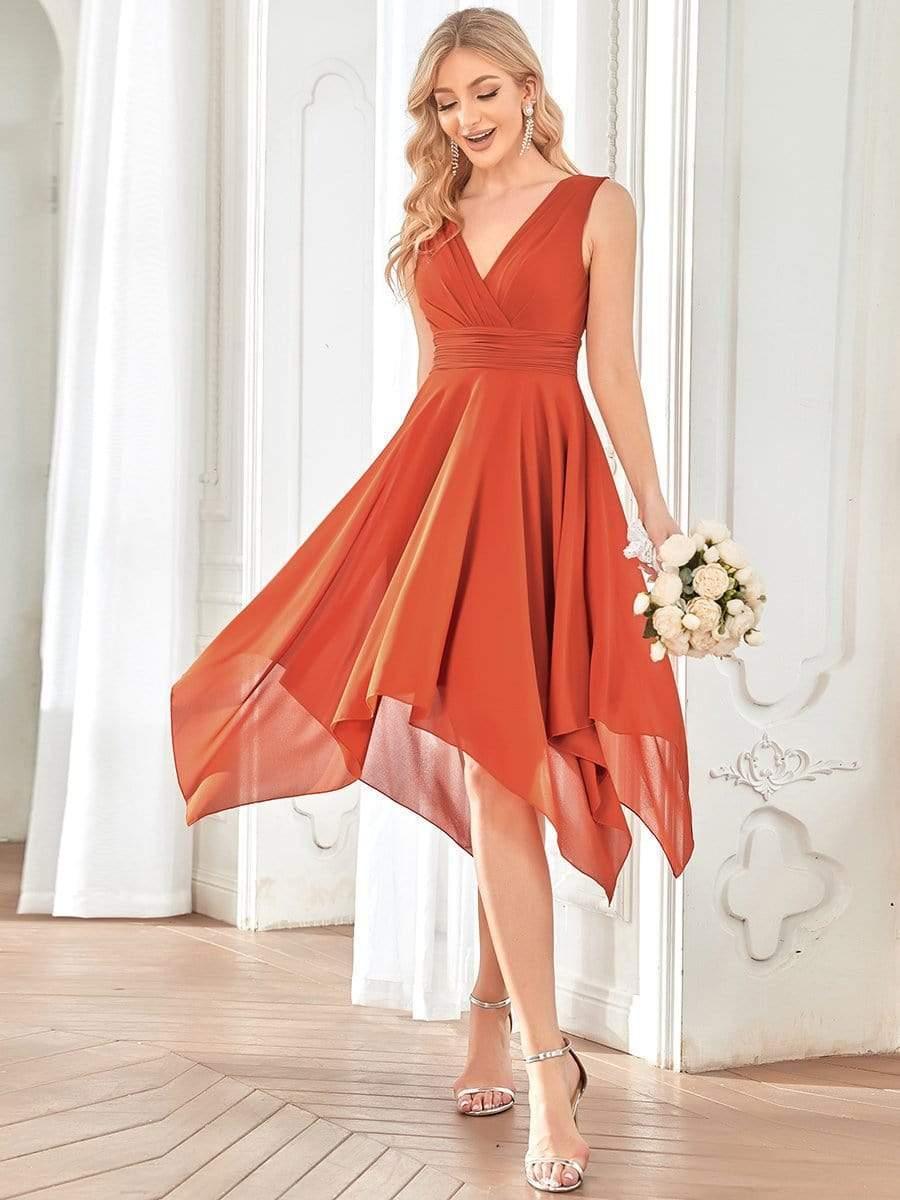 Knee Length Chiffon Bridesmaid Dress(Final Sale)