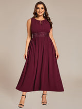 ever LIORAEL|Ruched Chiffon Midi Bridesmaid Dress