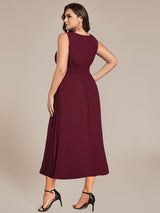 ever LIORAEL|Ruched Chiffon Midi Bridesmaid Dress