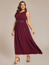 ever LIORAEL|Ruched Chiffon Midi Bridesmaid Dress