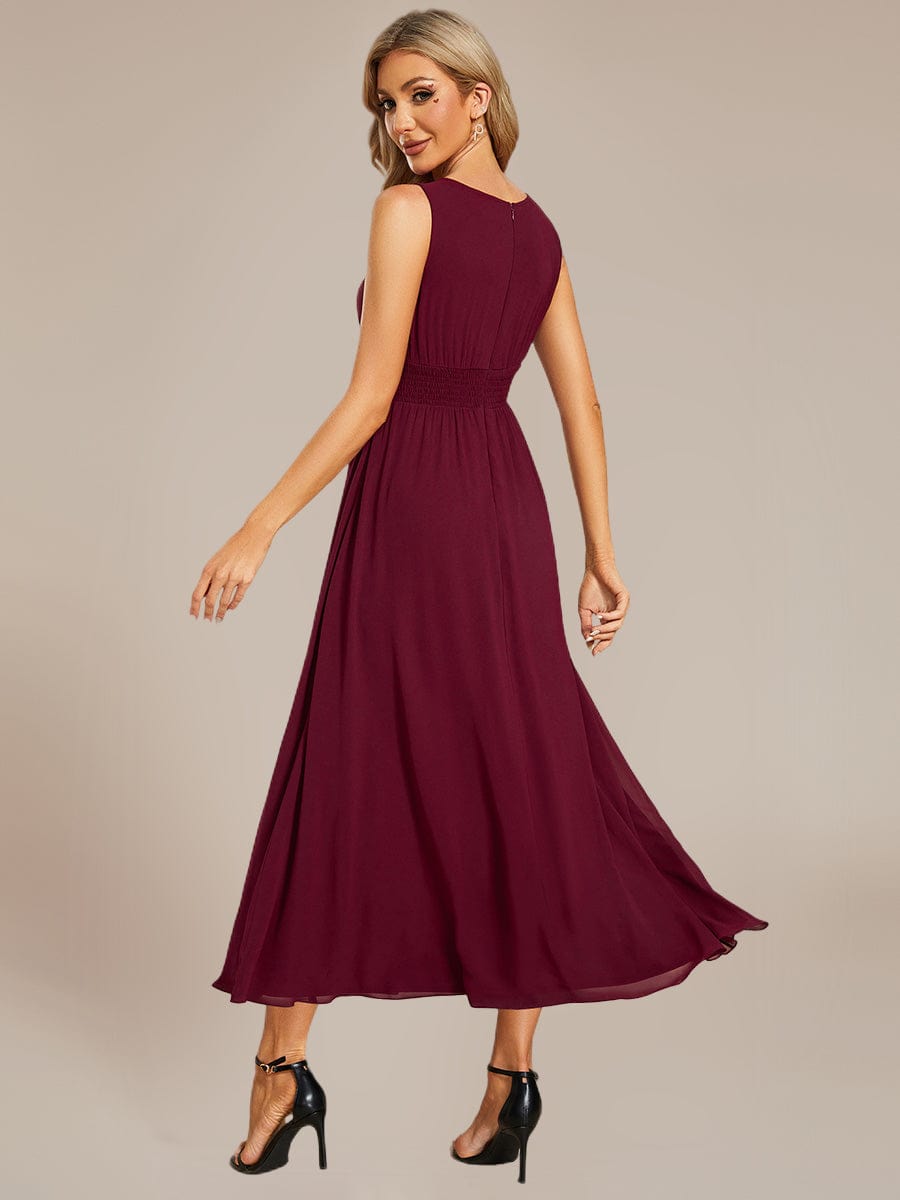 ever LIORAEL|Ruched Chiffon Midi Bridesmaid Dress