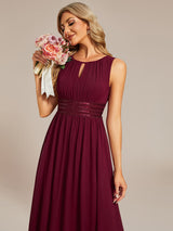 ever LIORAEL|Ruched Chiffon Midi Bridesmaid Dress