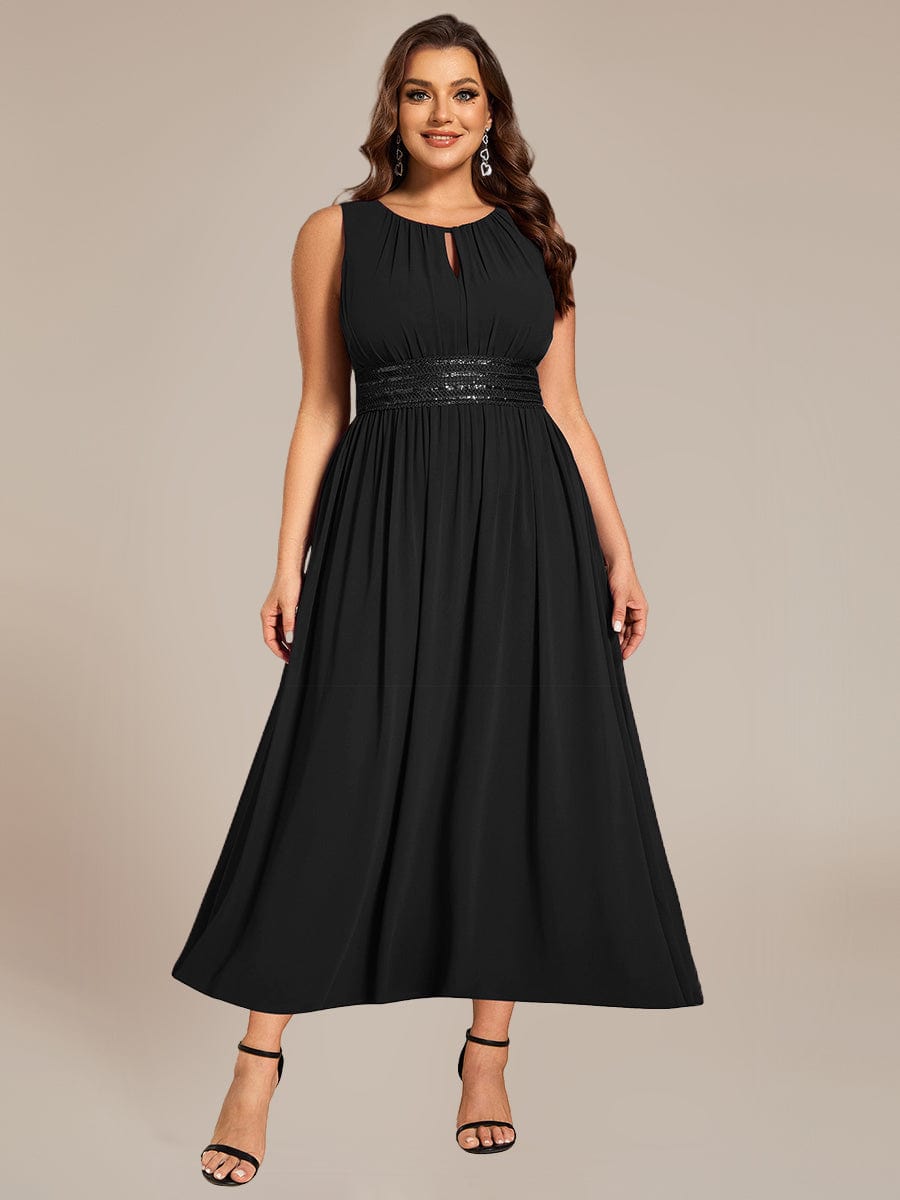 ever LIORAEL|Ruched Chiffon Midi Bridesmaid Dress
