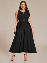 ever LIORAEL|Ruched Chiffon Midi Bridesmaid Dress