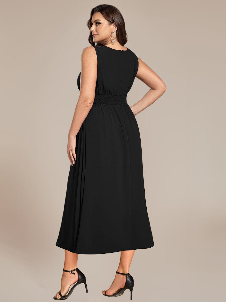ever LIORAEL|Ruched Chiffon Midi Bridesmaid Dress
