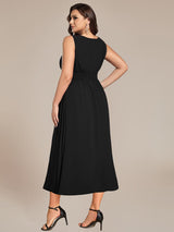 ever LIORAEL|Ruched Chiffon Midi Bridesmaid Dress