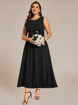 ever LIORAEL|Ruched Chiffon Midi Bridesmaid Dress