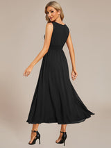 ever LIORAEL|Ruched Chiffon Midi Bridesmaid Dress