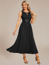 ever LIORAEL|Ruched Chiffon Midi Bridesmaid Dress