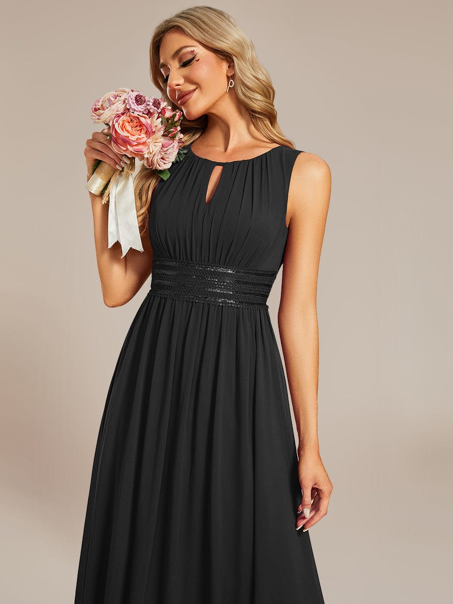 ever LIORAEL|Ruched Chiffon Midi Bridesmaid Dress