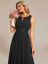 ever LIORAEL|Ruched Chiffon Midi Bridesmaid Dress