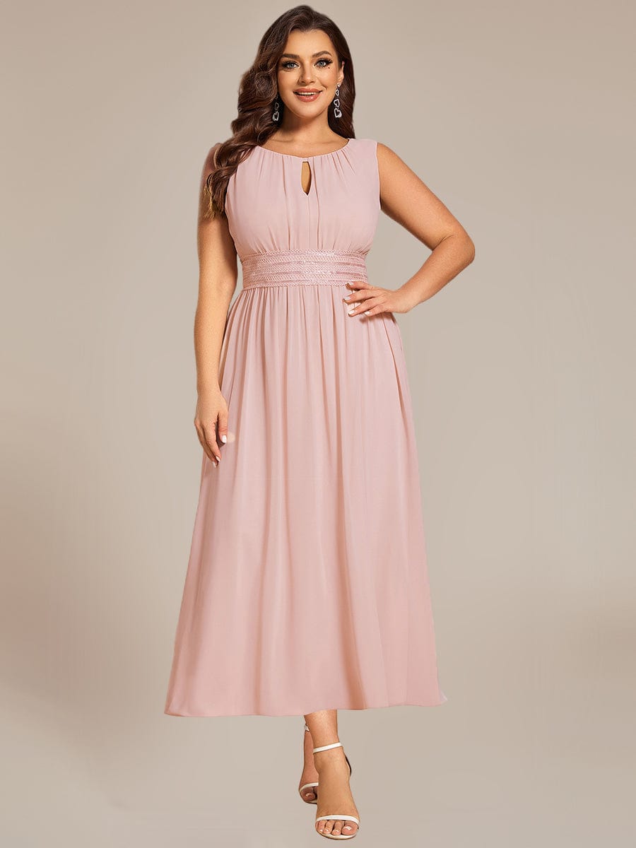 ever LIORAEL|Ruched Chiffon Midi Bridesmaid Dress