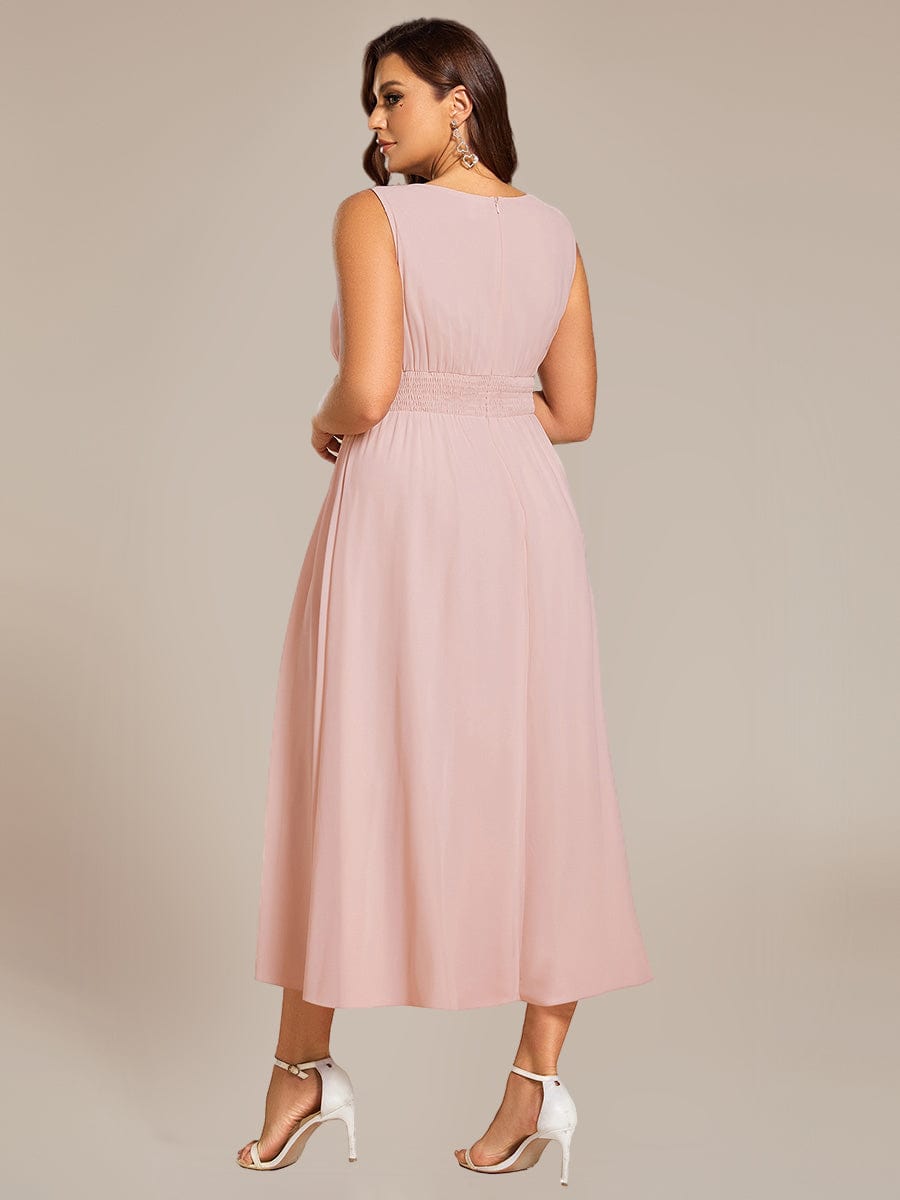 ever LIORAEL|Ruched Chiffon Midi Bridesmaid Dress