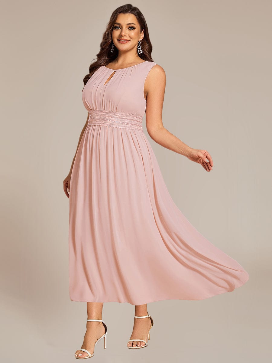 ever LIORAEL|Ruched Chiffon Midi Bridesmaid Dress