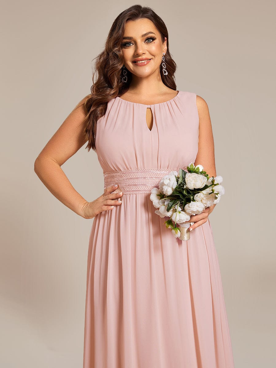 ever LIORAEL|Ruched Chiffon Midi Bridesmaid Dress