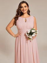 ever LIORAEL|Ruched Chiffon Midi Bridesmaid Dress