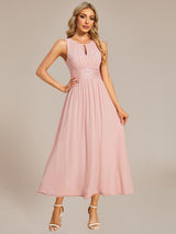 ever LIORAEL|Ruched Chiffon Midi Bridesmaid Dress
